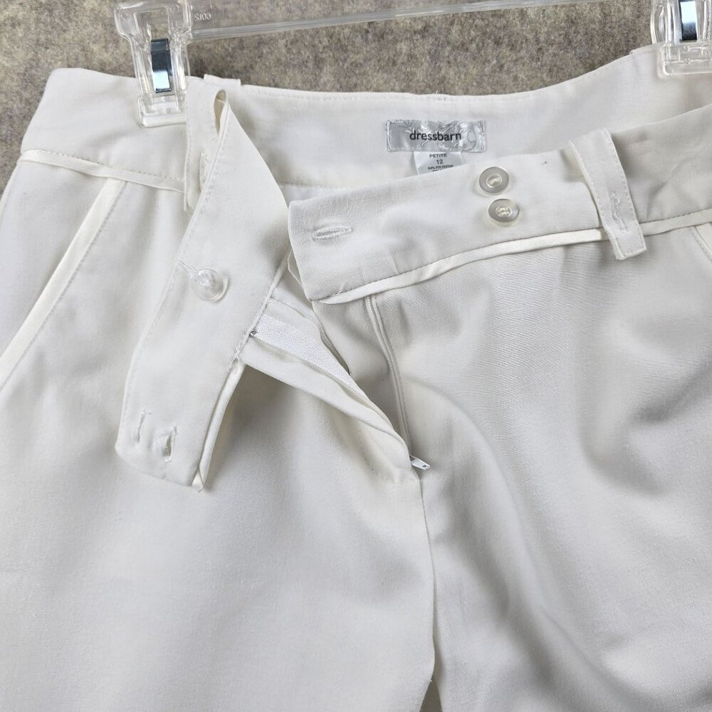 Dressbarn Petite Womens Straight Leg White Dress Pants Size 12 Lightweight - Picture 4 of 8
